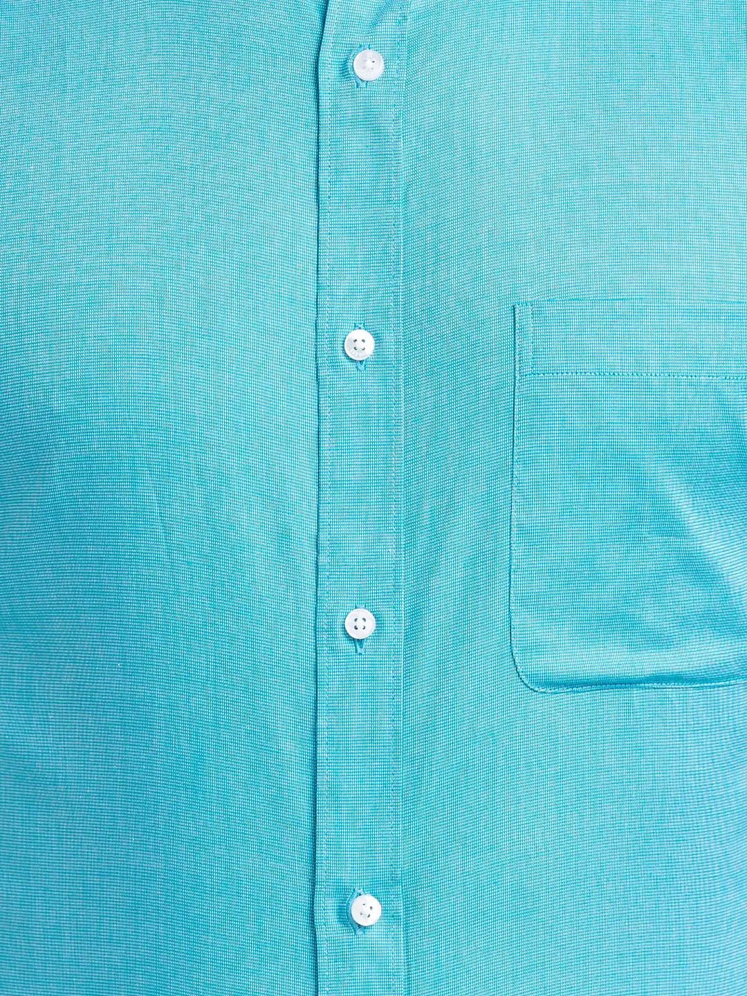Raymond Men Blue Structured Slim Fit Cotton Formal Shirt - Image 7