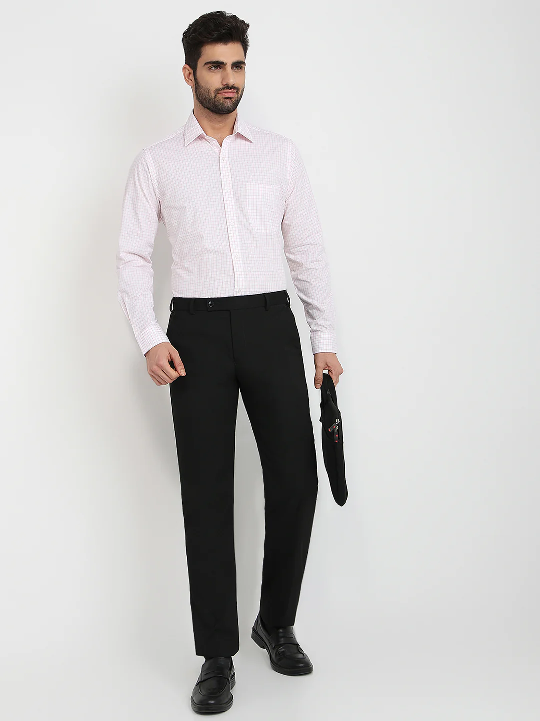 Raymond Men Pink Checks Slim Fit Cotton Formal Shirt - Image 5