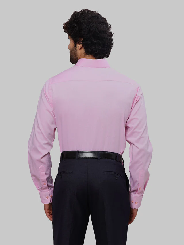 Raymond Men Pink Dobby Slim Fit Cotton Formal Shirt - Image 4