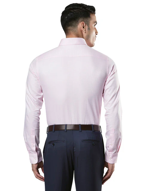 Raymond Men Pink Fil-A-Fil Slim Fit Cotton Shirt - Image 4