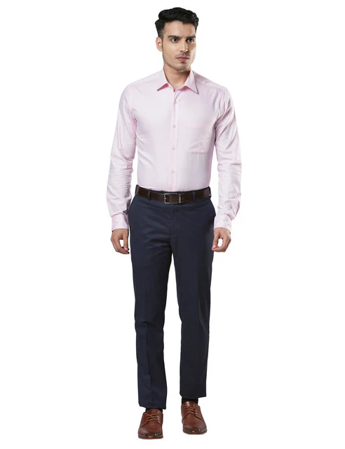 Raymond Men Pink Fil-A-Fil Slim Fit Cotton Shirt - Image 5