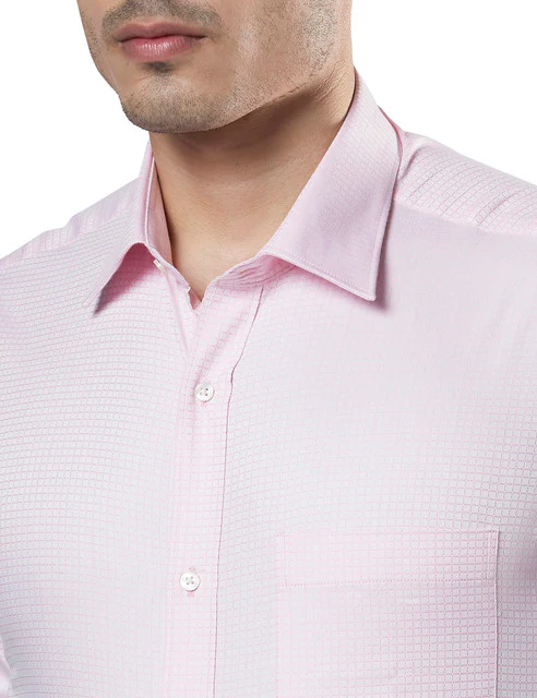 Raymond Men Pink Fil-A-Fil Slim Fit Cotton Shirt - Image 6