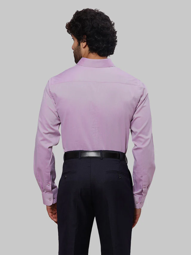 Raymond Men Pink Solid Slim Fit Cotton Formal Shirt - Image 5