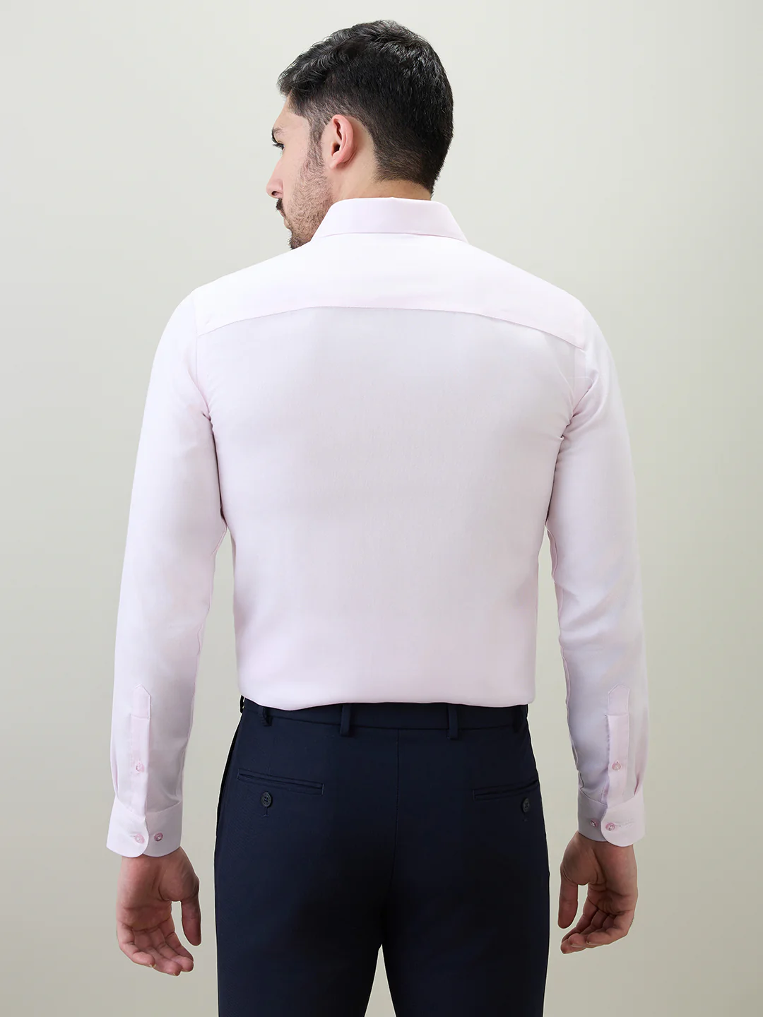 Raymond Men Pink Structure Contemporary Fit Cotton Formal Shirt - Image 4