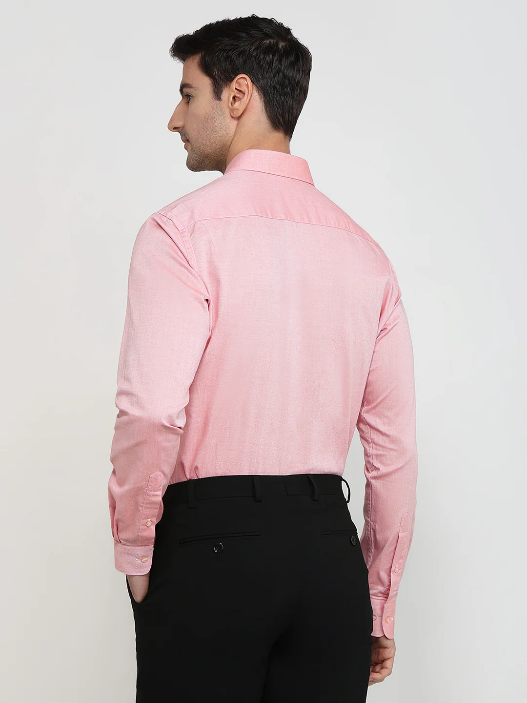 Raymond Men Pink Structure Slim Fit Cotton Formal Shirt - Image 4