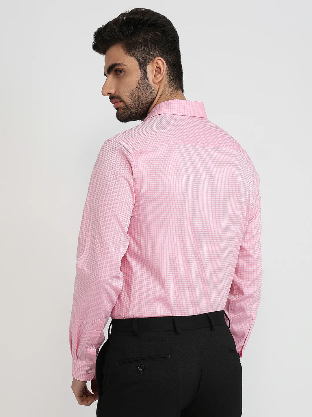 Raymond Men Pink Structure Slim Fit Cotton Formal Shirt - Image 4