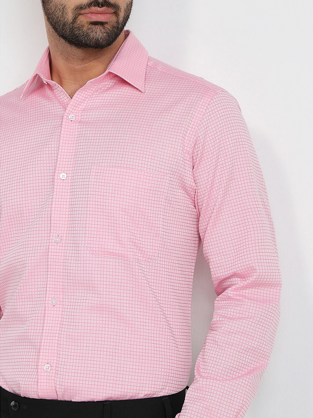 Raymond Men Pink Structure Slim Fit Cotton Formal Shirt - Image 6