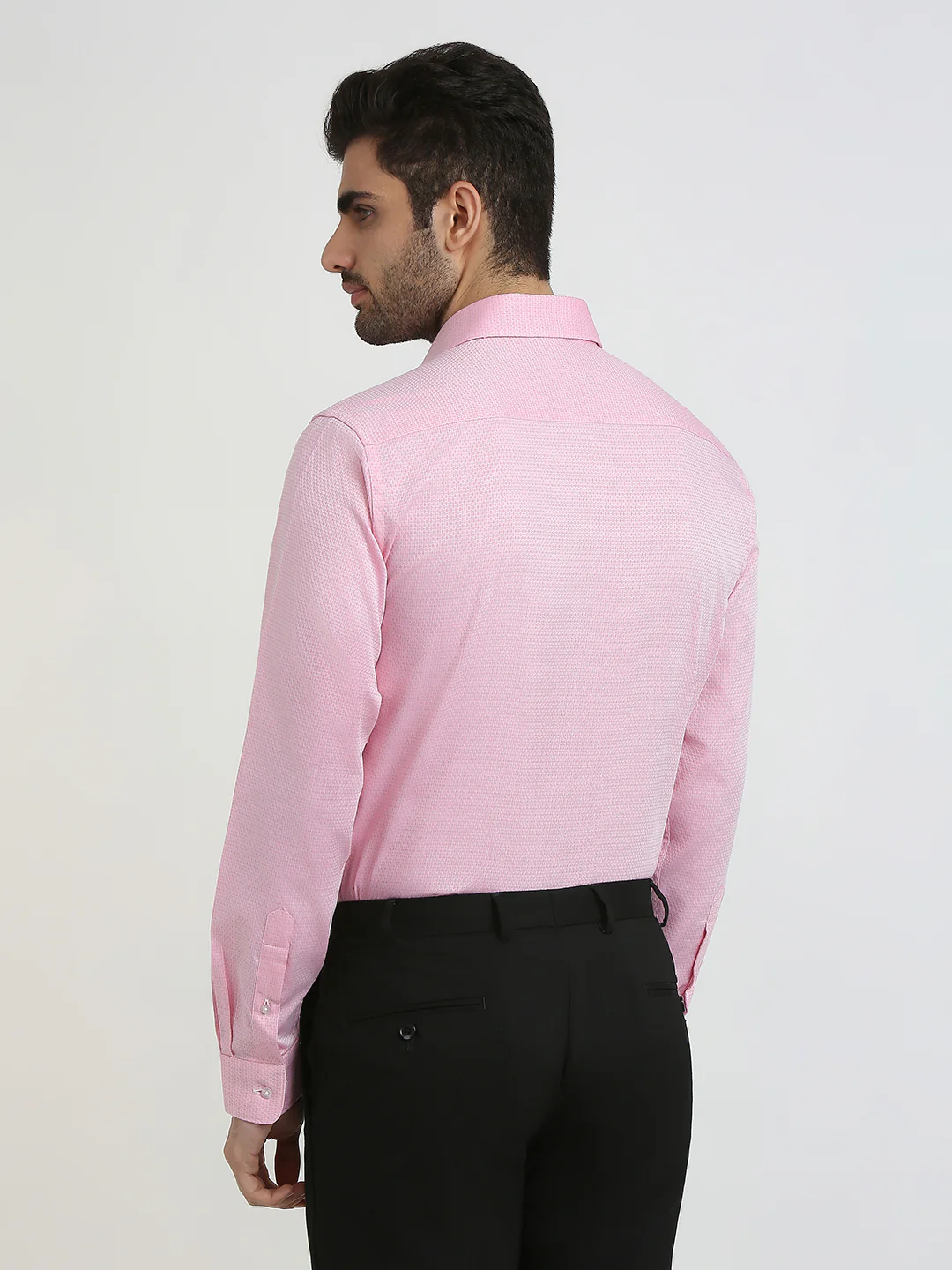 Raymond Men Pink Structure Slim Fit Cotton Formal Shirt - Image 4