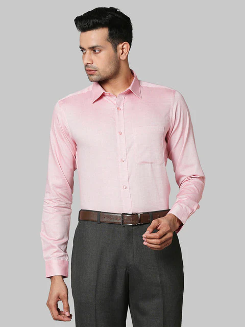 Raymond Men Pink Structure Slim Fit Cotton Shirt