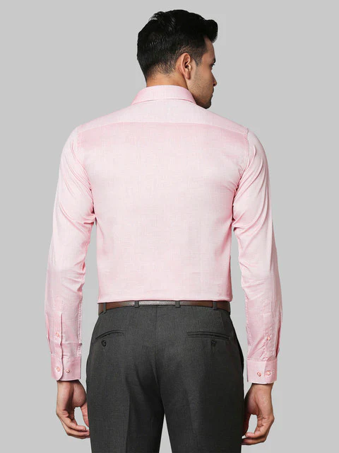 Raymond Men Pink Structure Slim Fit Cotton Shirt - Image 4