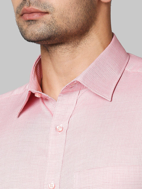 Raymond Men Pink Structure Slim Fit Cotton Shirt - Image 6