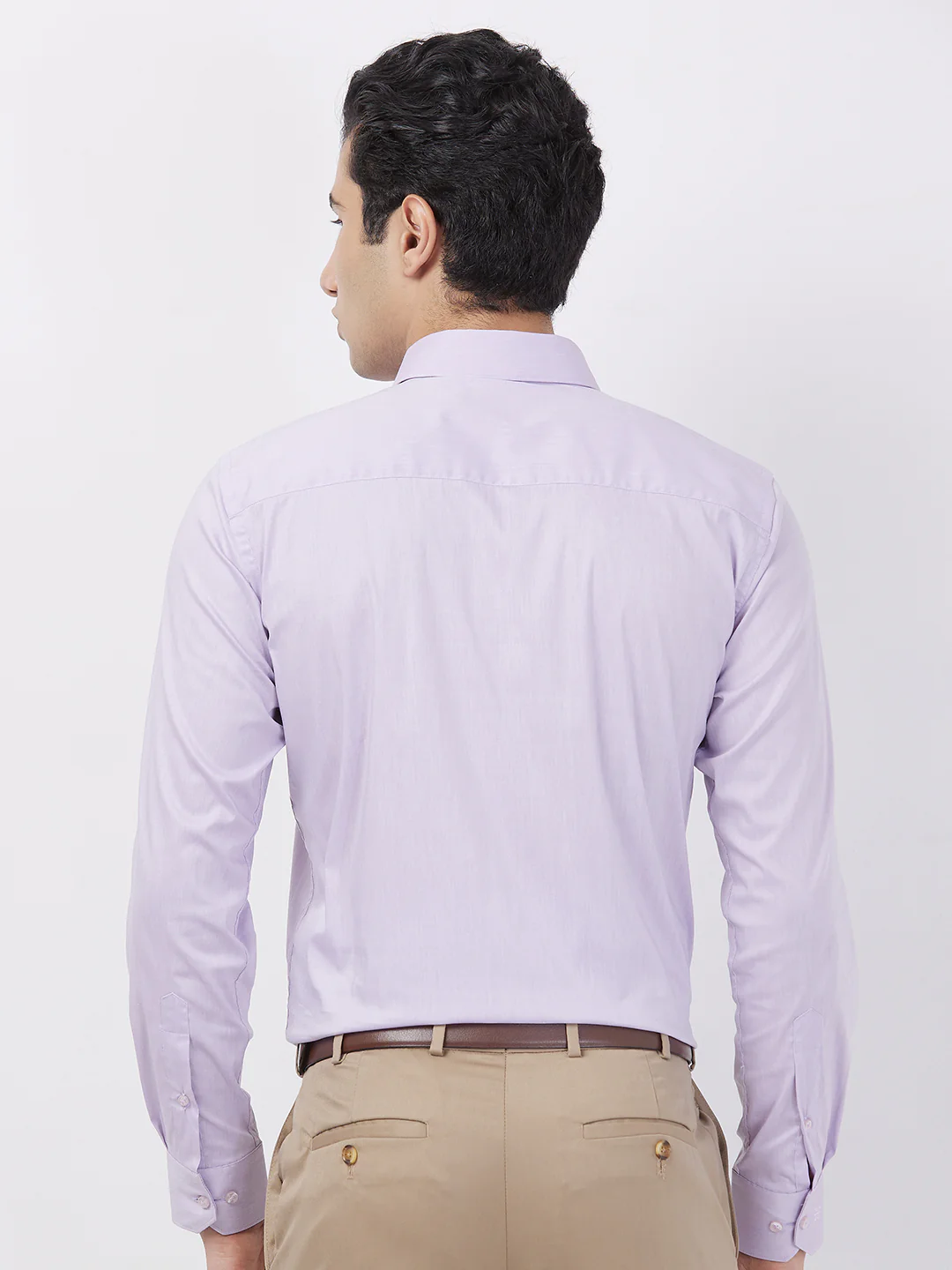 Raymond Men Purple Fil-A-Fil Contemporary Fit Cotton Blend Shirt - Image 4