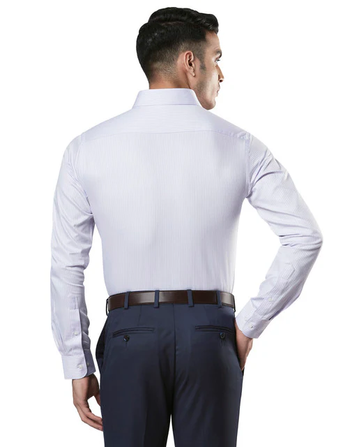 Raymond Men Purple Fil-A-Fil Slim Fit Cotton Shirt - Image 4
