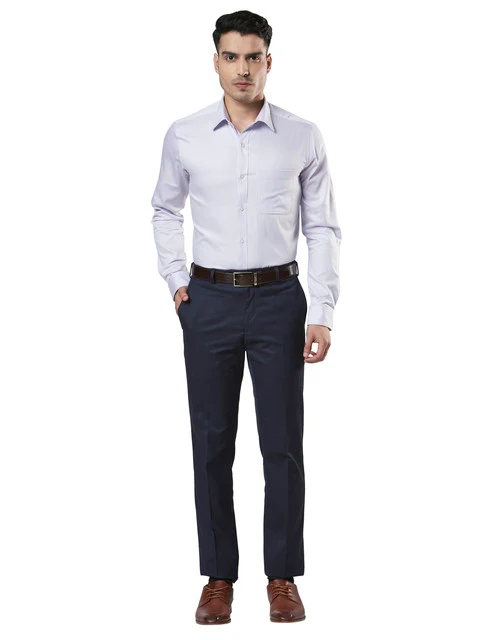 Raymond Men Purple Fil-A-Fil Slim Fit Cotton Shirt - Image 5