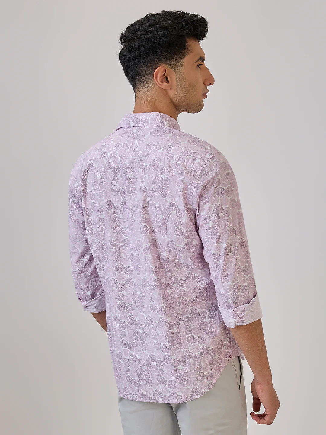 Raymond Men Purple Print Regular Fit Cotton Casual Shirt - Image 5