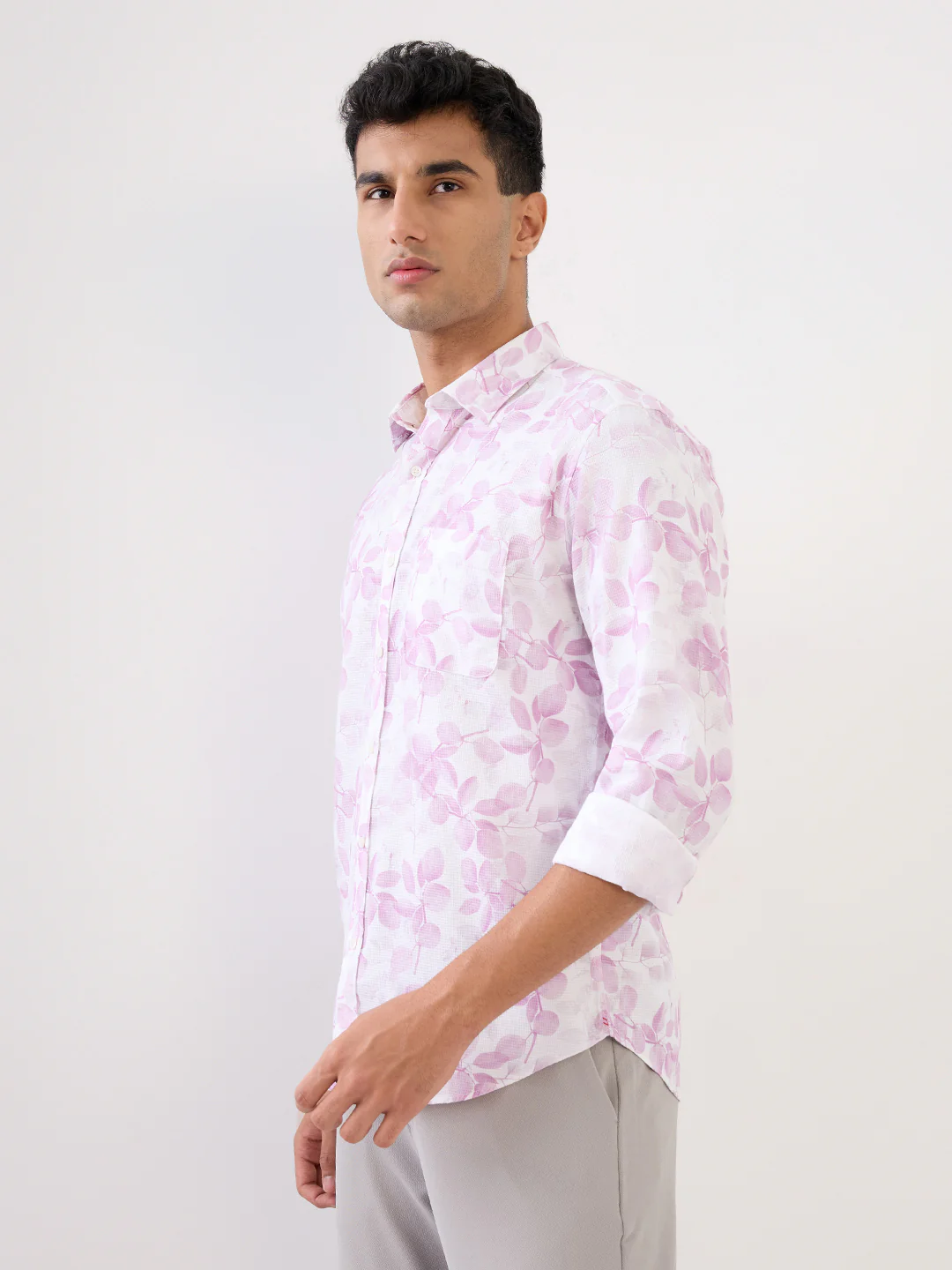 Raymond Men Purple Printed Regular Fit Cotton Casual Shirt - Image 2