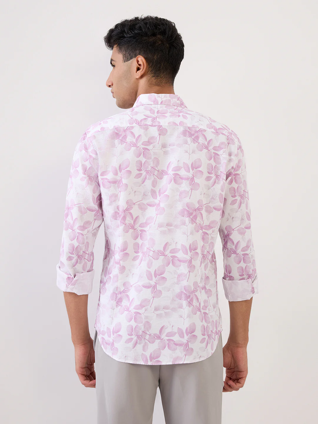 Raymond Men Purple Printed Regular Fit Cotton Casual Shirt - Image 4