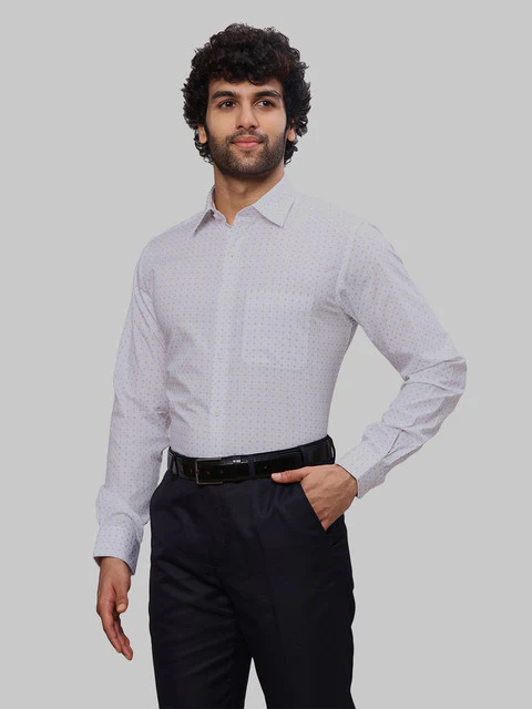 Raymond Men Purple Printed Slim Fit Cotton Shirt - Image 3