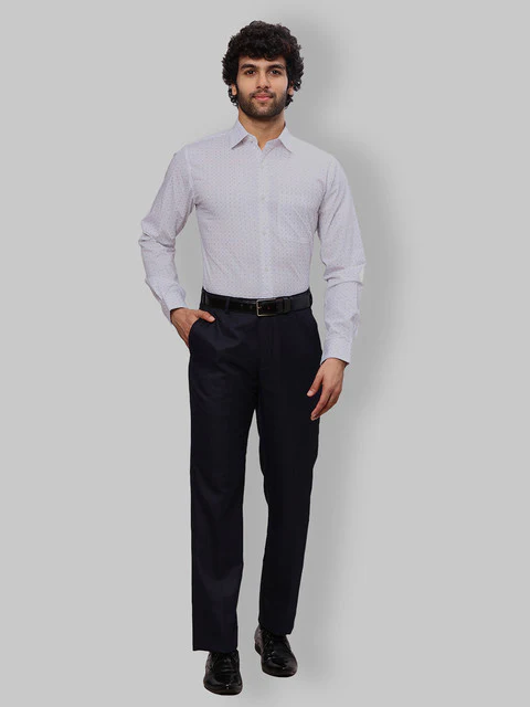 Raymond Men Purple Printed Slim Fit Cotton Shirt - Image 5