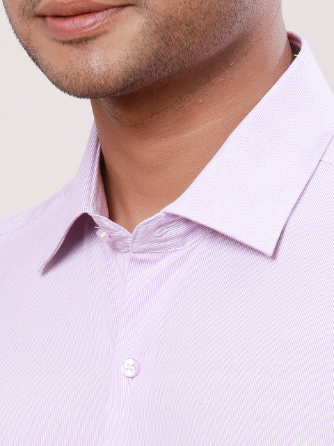 Raymond Men Purple Solid Contemporary Fit Cotton Wrinkle Free Formal Shirt - Image 6