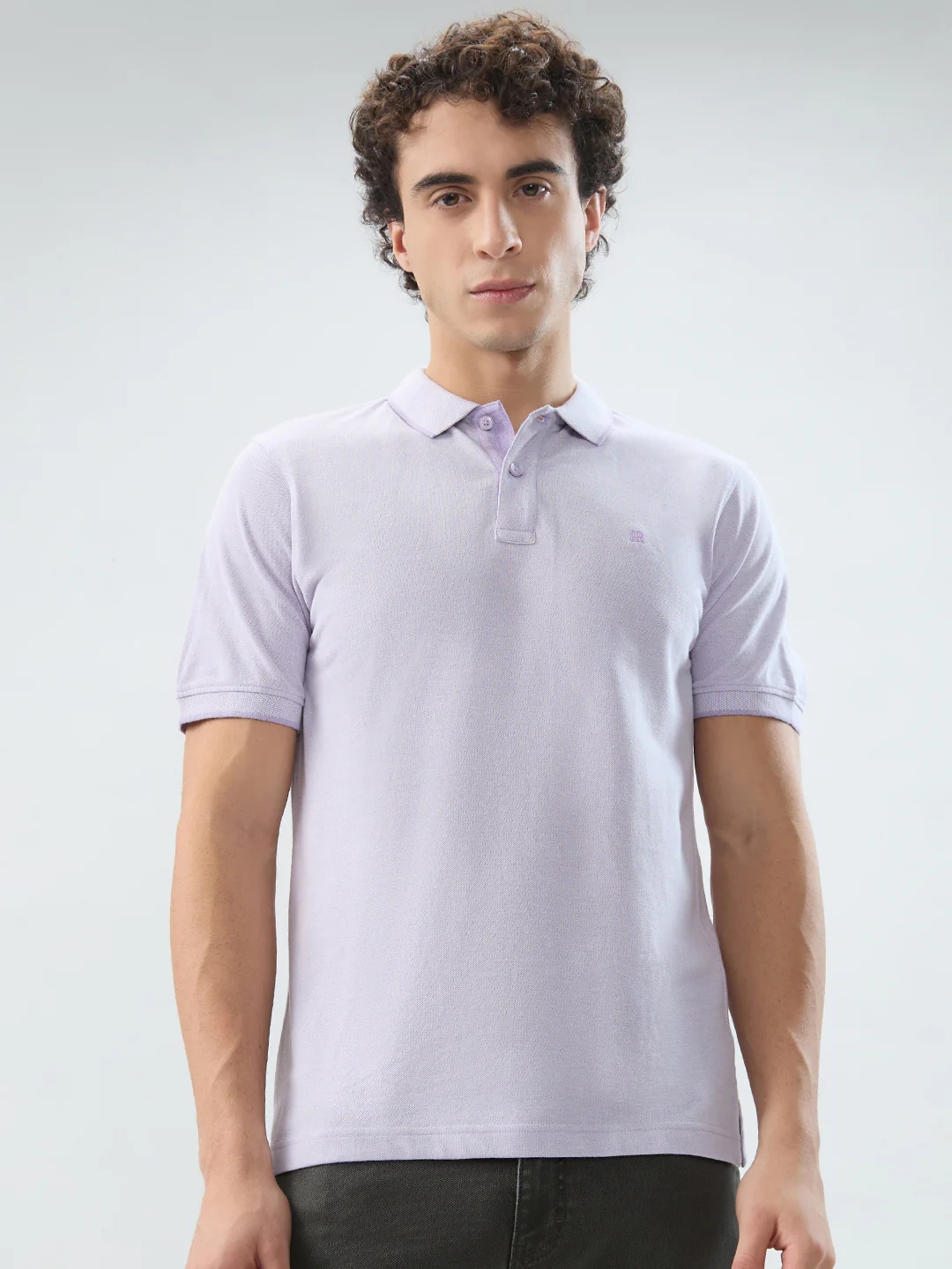 Raymond Men Purple Solid Modern Fit Cotton T-shirt