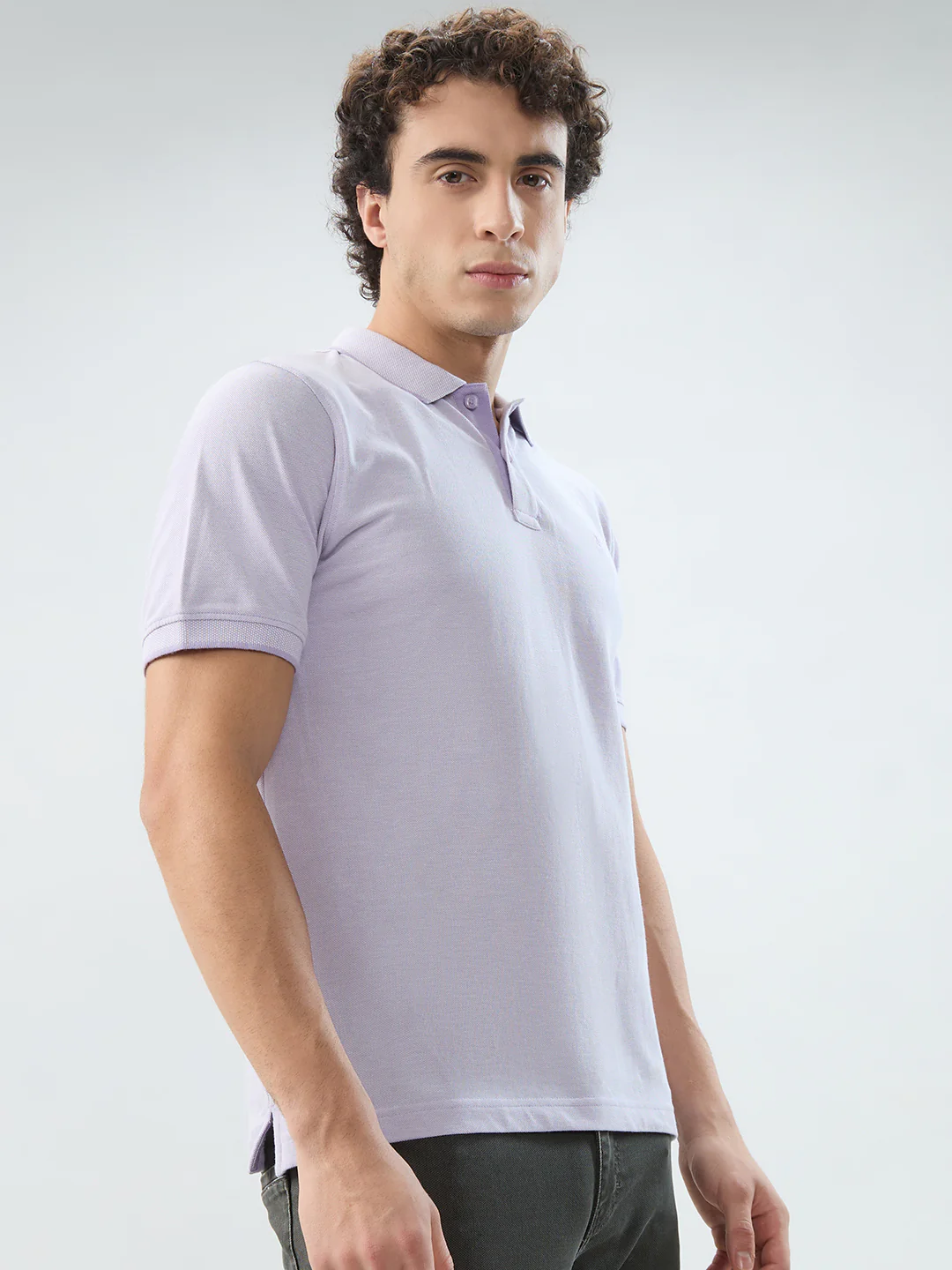 Raymond Men Purple Solid Modern Fit Cotton T-shirt - Image 2