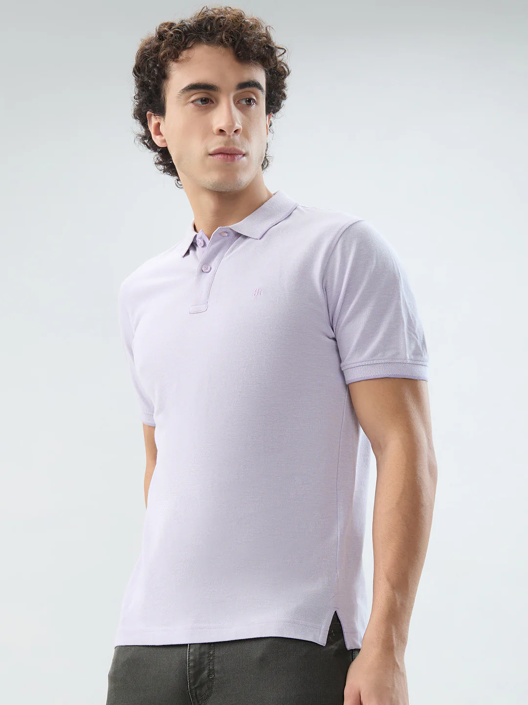 Raymond Men Purple Solid Modern Fit Cotton T-shirt - Image 3