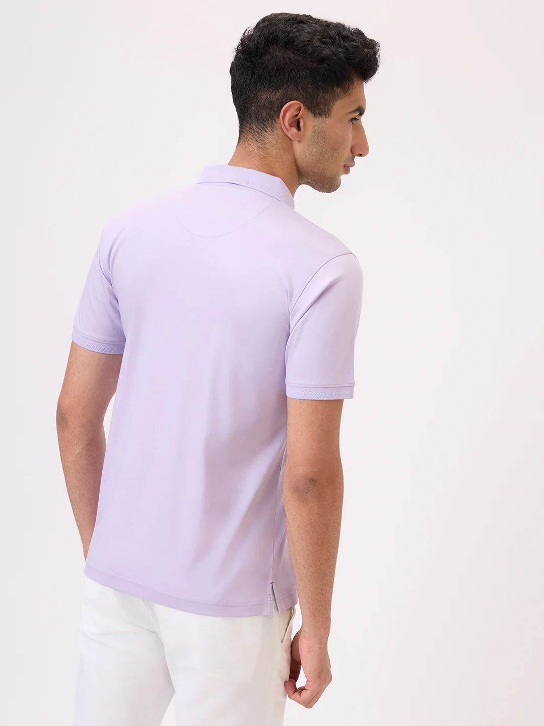 Raymond Men Purple Solid Regular Fit Cotton T-Shirt - Image 5