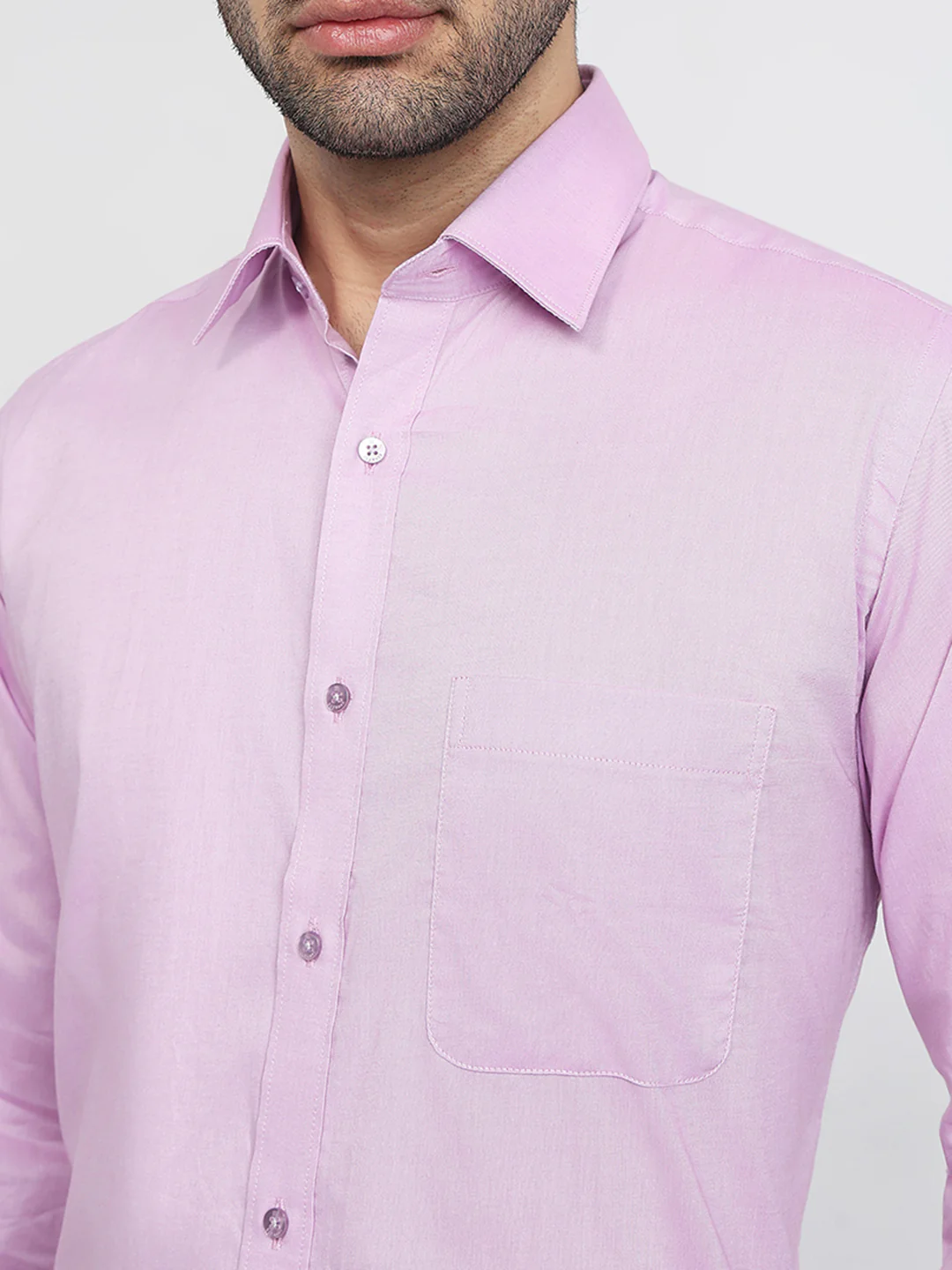 Raymond Men Purple Solid Slim Fit Cotton Formal Shirt - Image 6