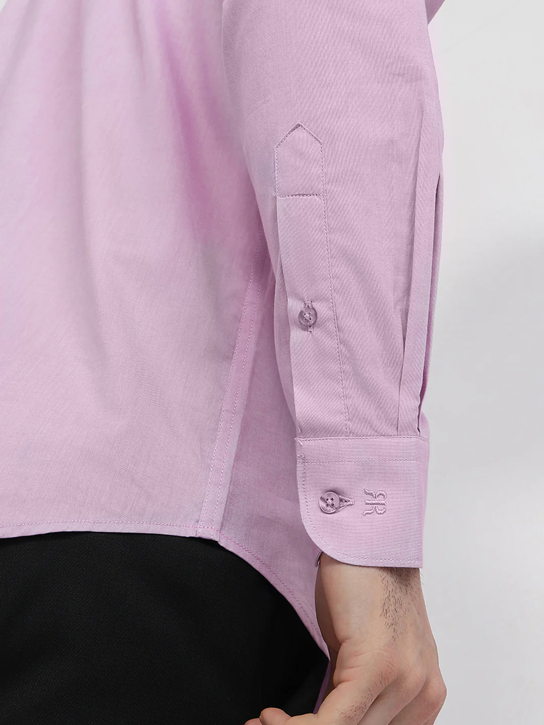 Raymond Men Purple Solid Slim Fit Cotton Formal Shirt - Image 7