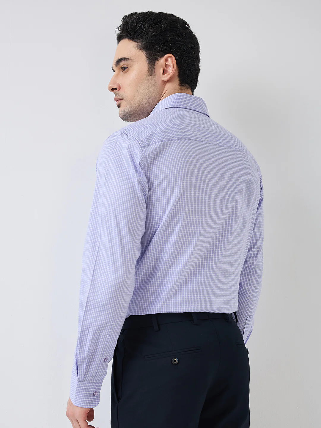 Raymond Men Purple Structure Regular Fit Cotton Formal Shirt - Image 4