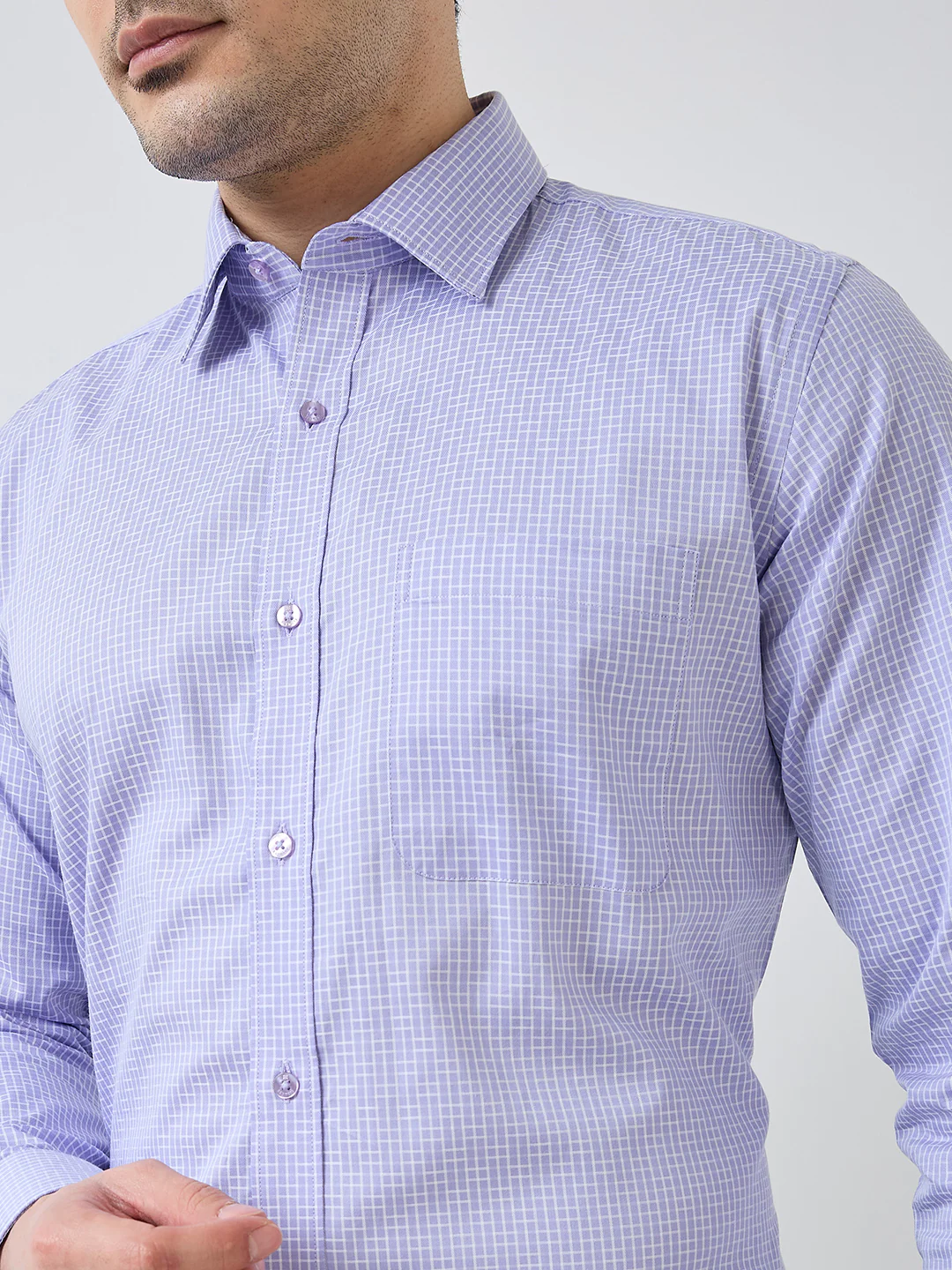 Raymond Men Purple Structure Regular Fit Cotton Formal Shirt - Image 6