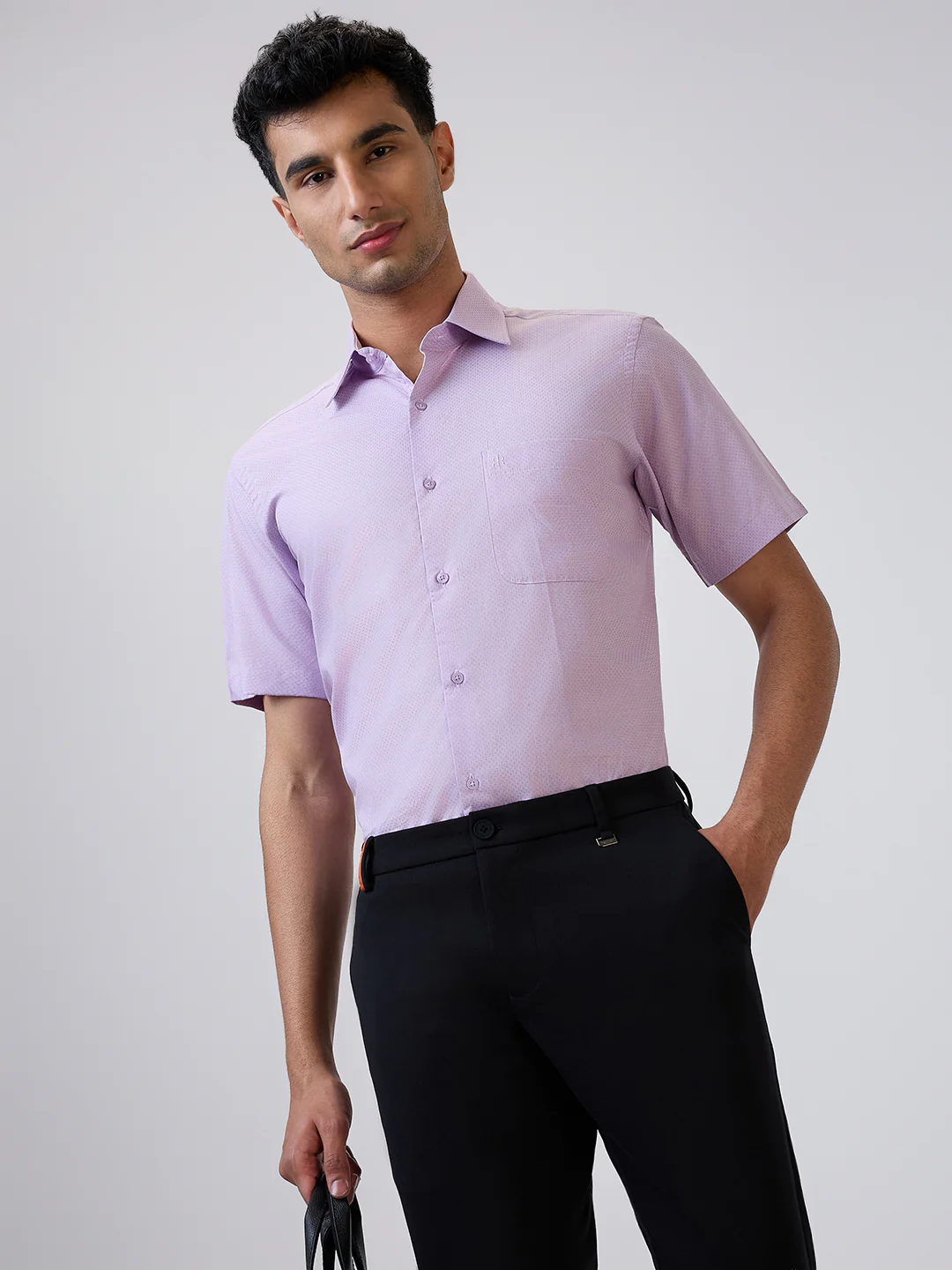 Raymond Men Purple Structure Regular Fit Cotton Formal Shirt - Image 2