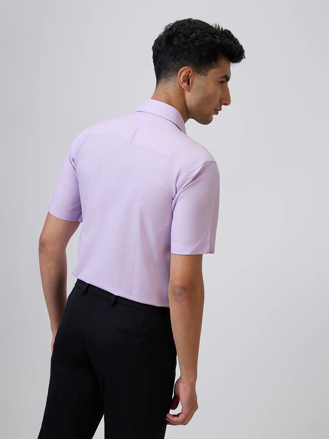 Raymond Men Purple Structure Regular Fit Cotton Formal Shirt - Image 5