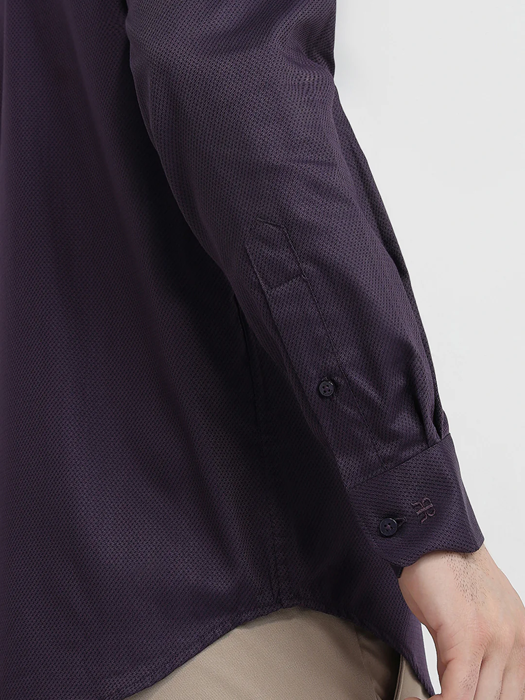 Raymond Men Purple Structure Regular Fit Cotton Full Sleeve Formal Shirt - Image 6