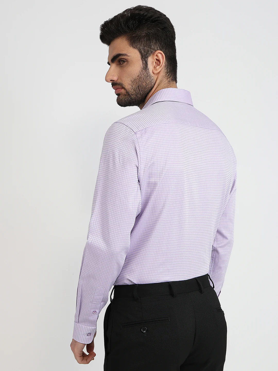 Raymond Men Purple Structure Slim Fit Cotton Formal Shirt - Image 4