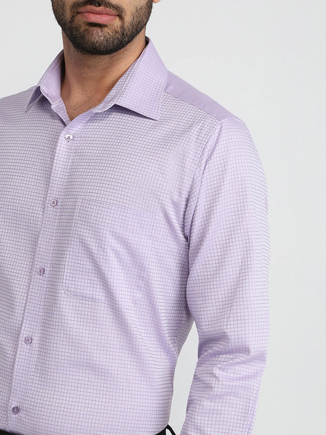 Raymond Men Purple Structure Slim Fit Cotton Formal Shirt - Image 6