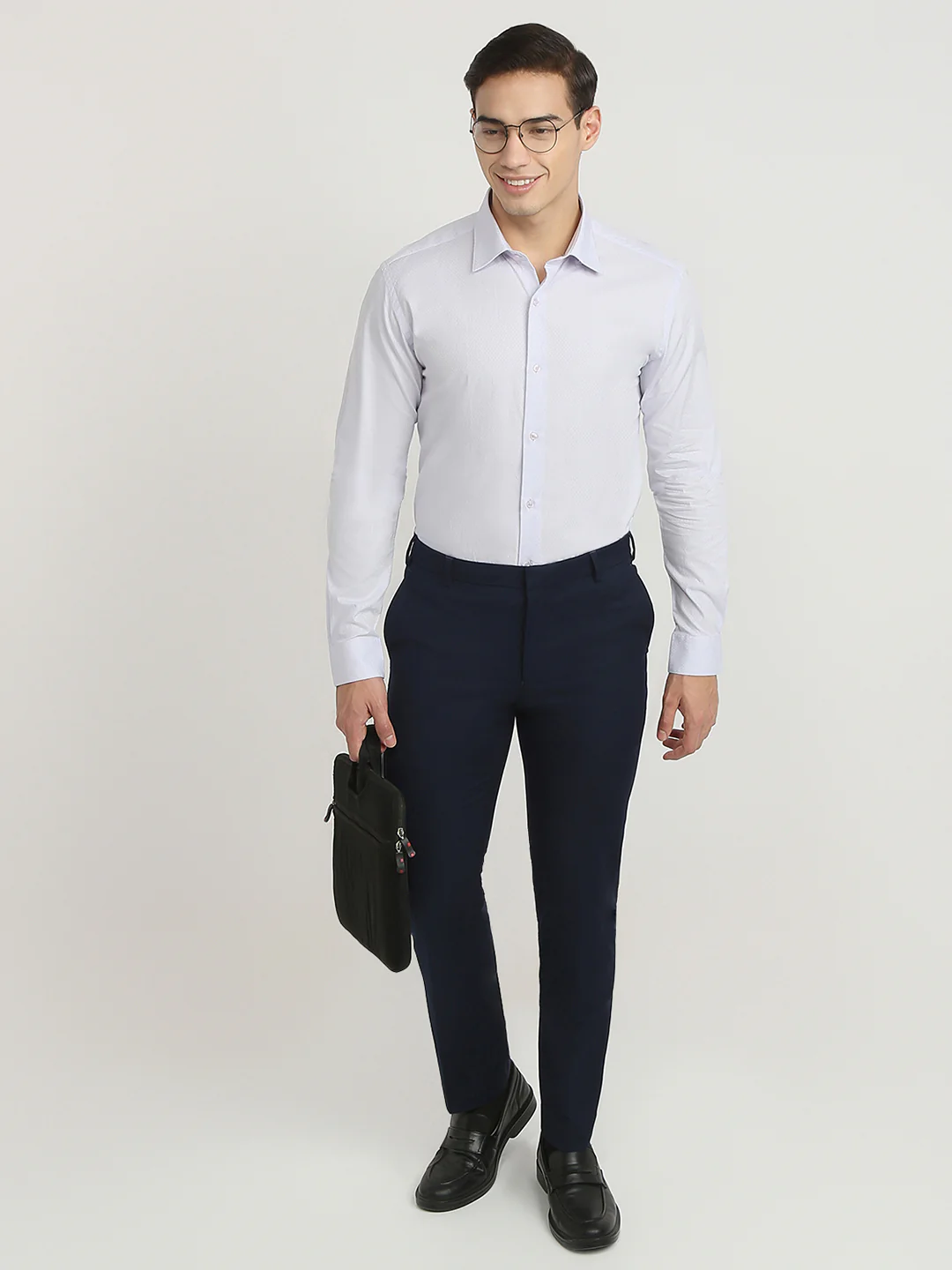Raymond Men Purple Structure Slim Fit Cotton Formal Shirt - Image 5