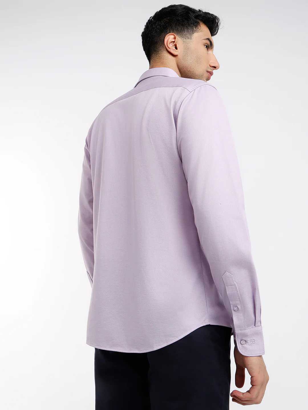 Raymond Men Purple Structure Slim Fit Cotton Formal Shirt - Image 4