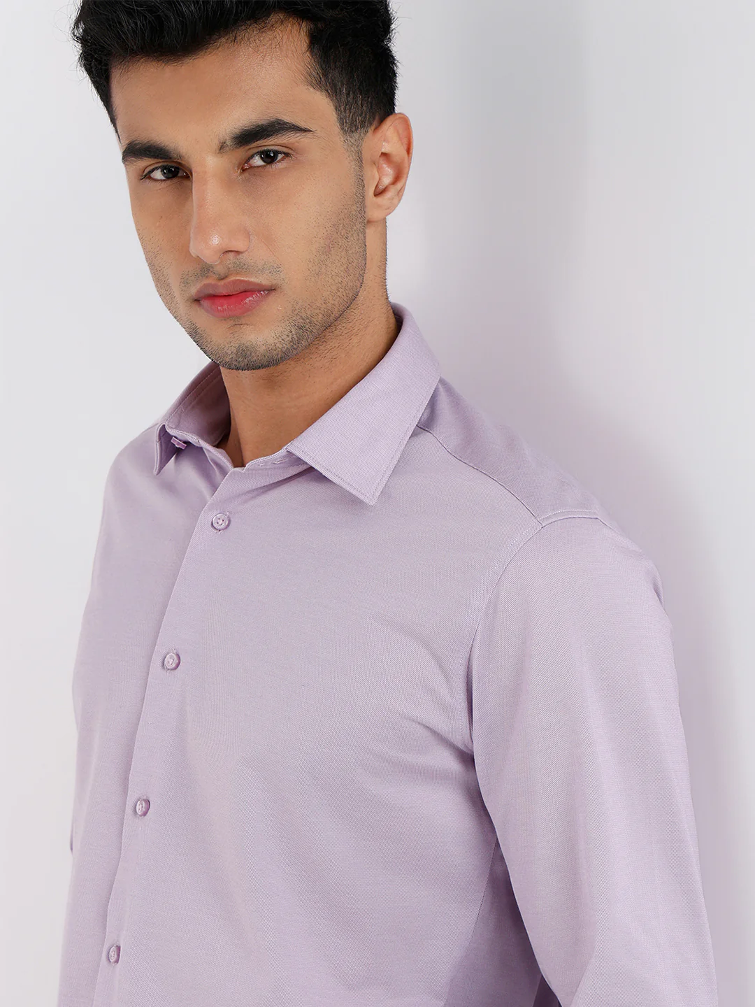 Raymond Men Purple Structure Slim Fit Cotton Formal Shirt - Image 6