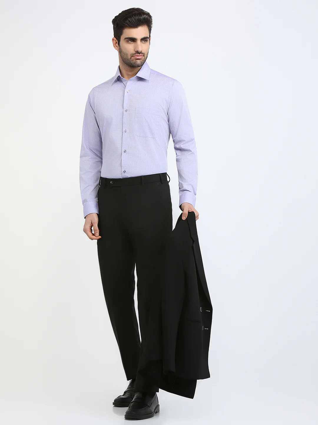 Raymond Men Purple Structure Slim Fit Cotton Formal Shirt - Image 5
