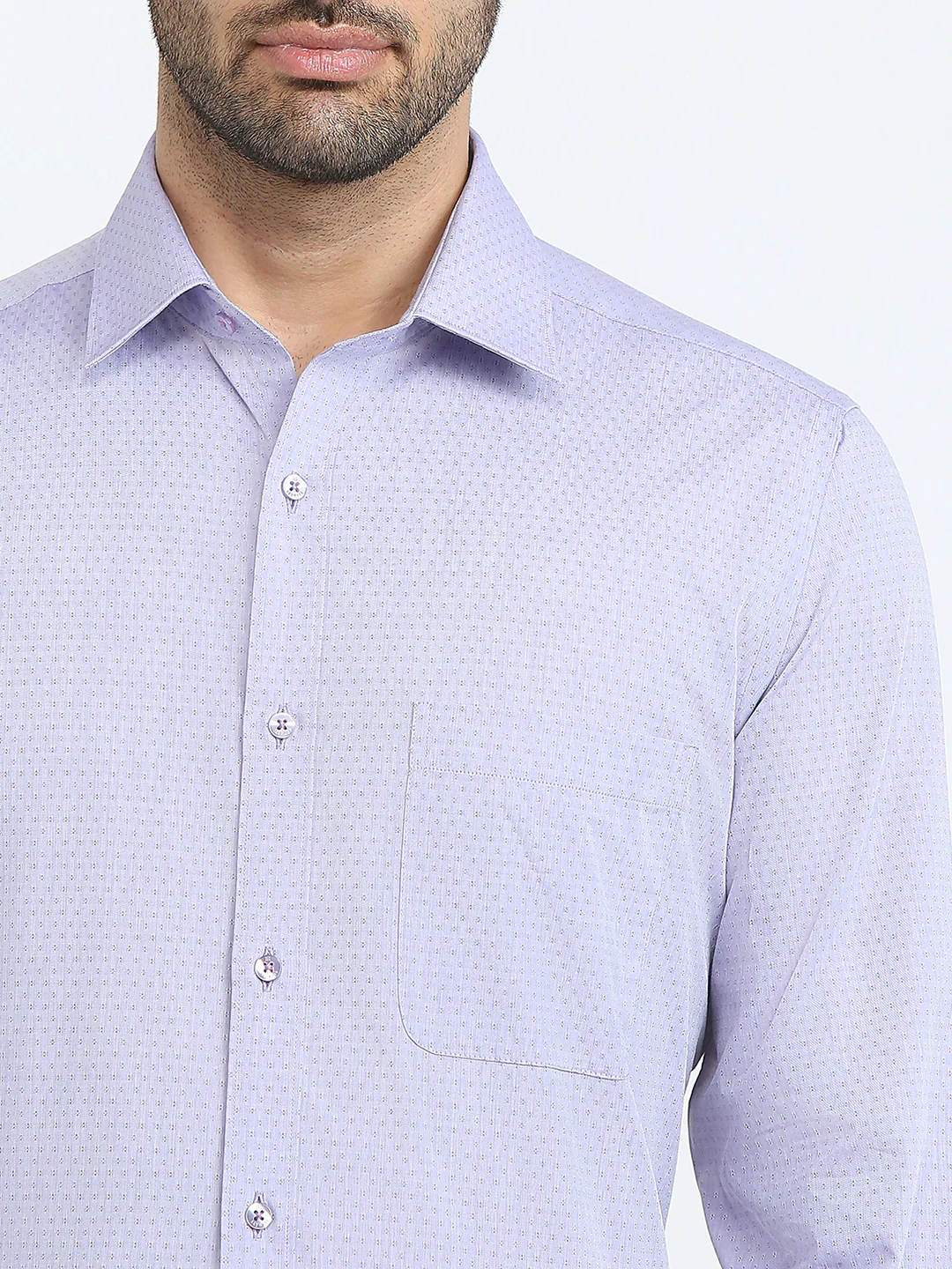 Raymond Men Purple Structure Slim Fit Cotton Formal Shirt - Image 6