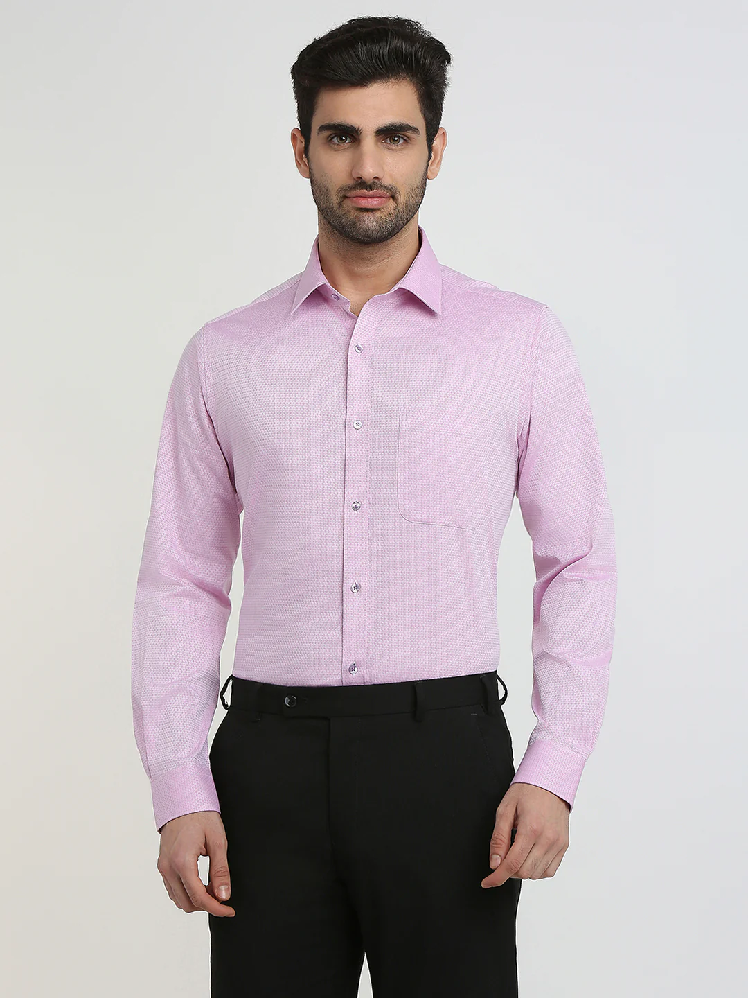 Raymond Men Purple Structure Slim Fit Cotton Formal Shirt