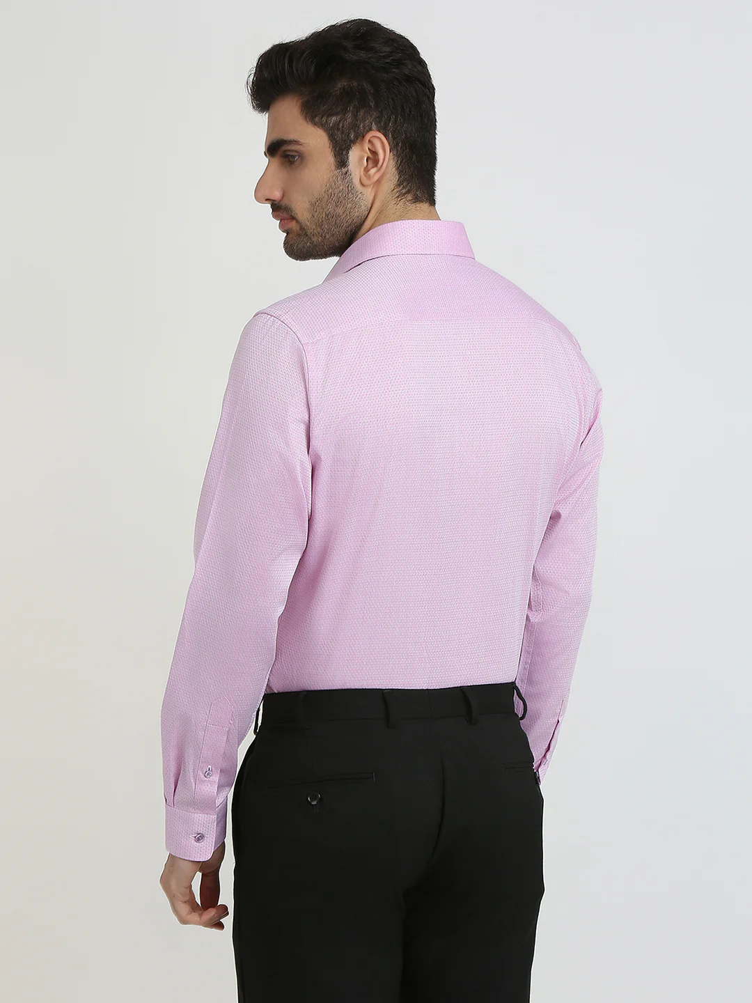 Raymond Men Purple Structure Slim Fit Cotton Formal Shirt - Image 4
