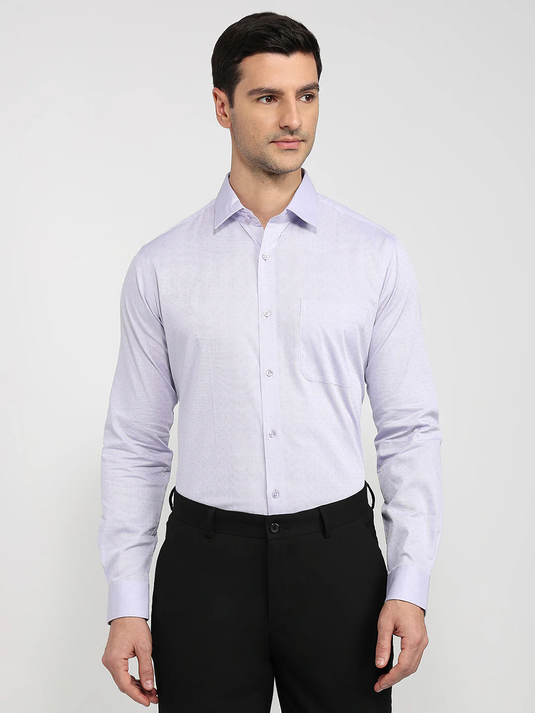 Raymond Men Purple Structure Slim Fit Cotton Shirt