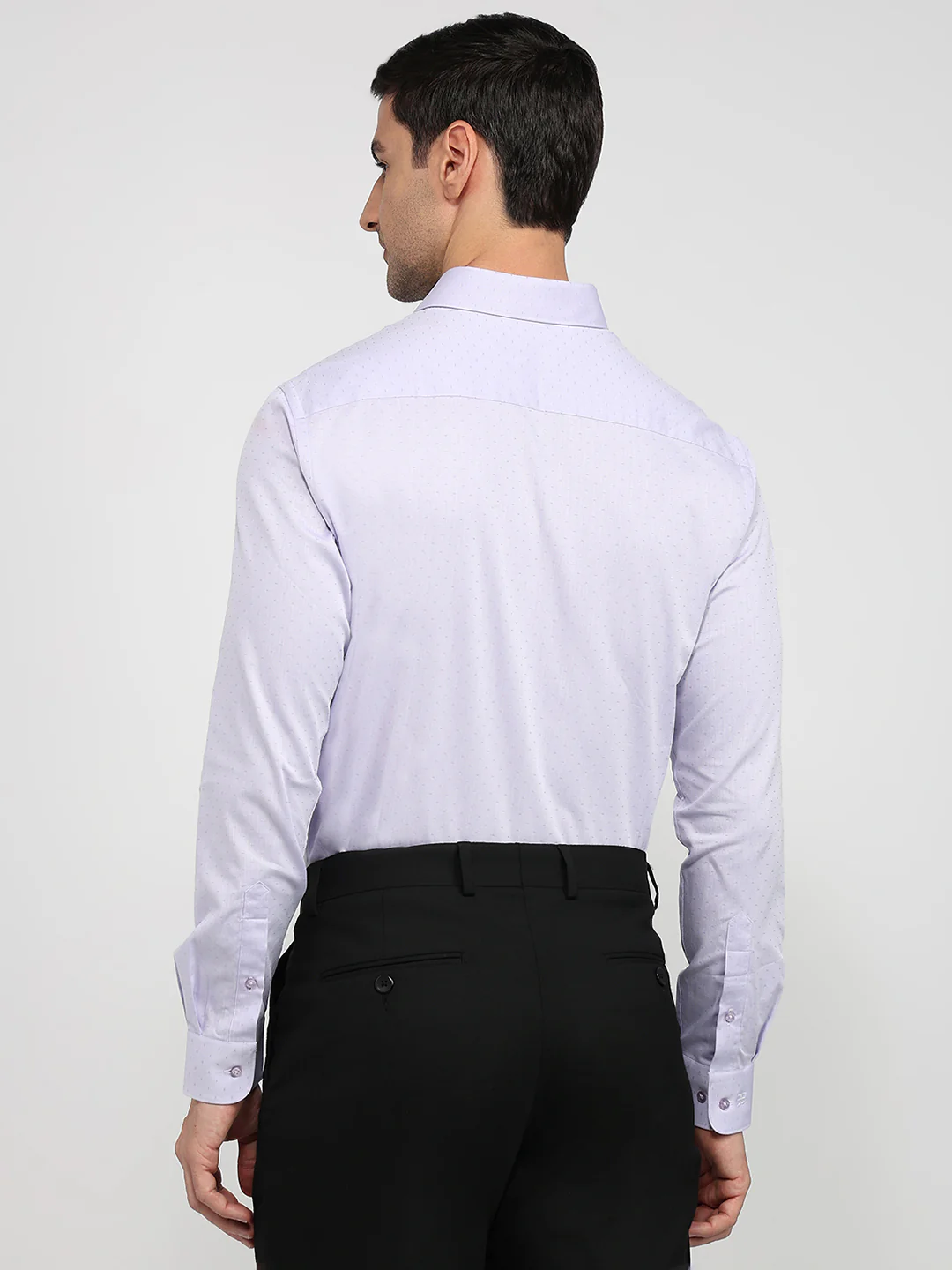 Raymond Men Purple Structure Slim Fit Cotton Shirt - Image 4