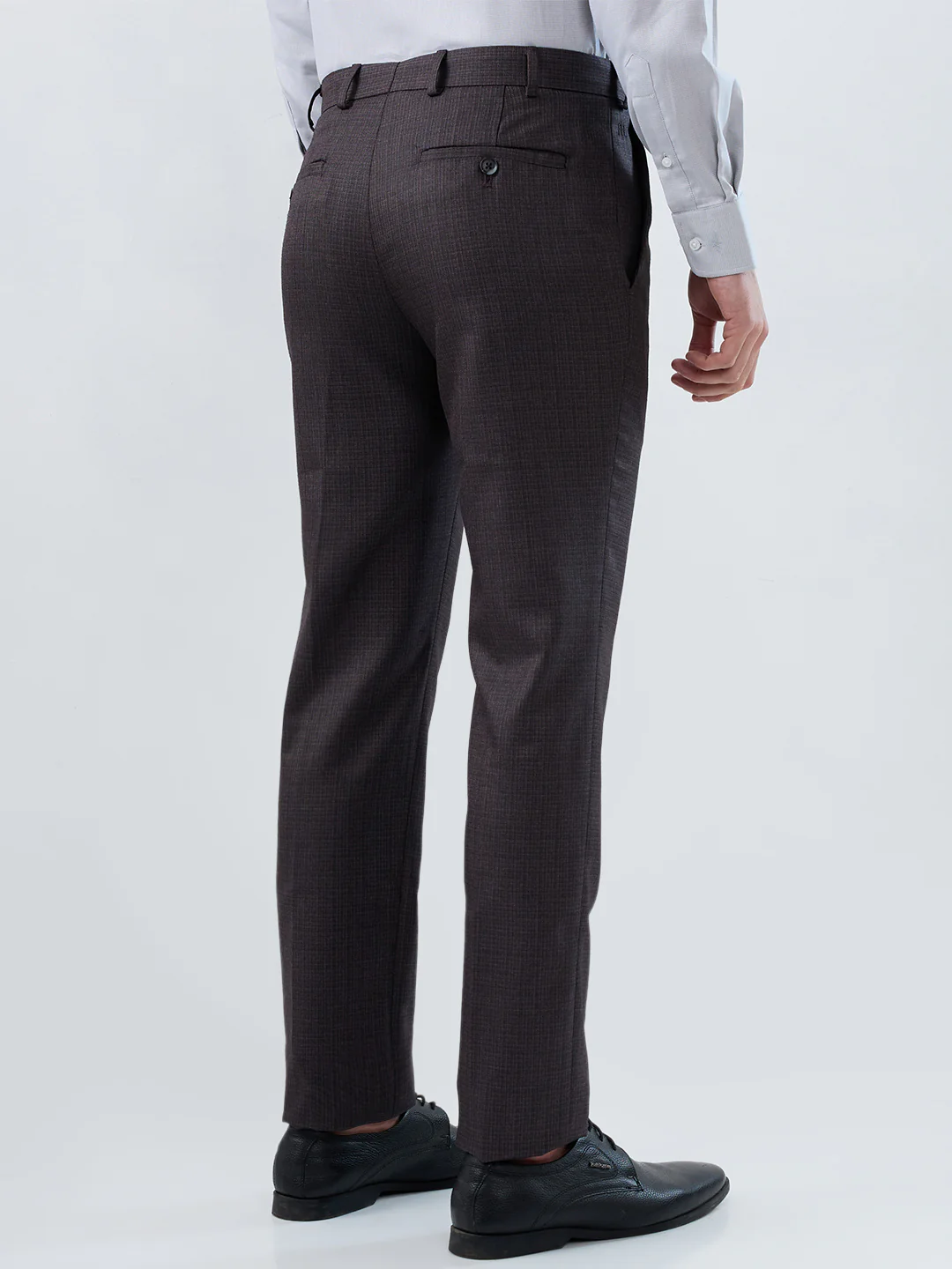 Raymond Men Purple Structure Slim Fit Polyester Blend Trouser - Image 4