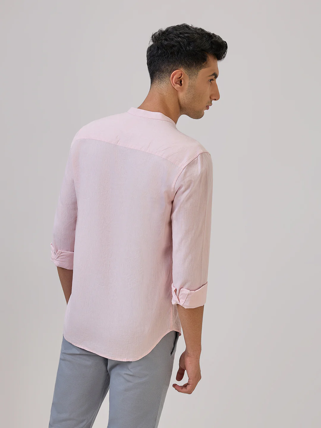 Raymond Men Red Chambray Regular Fit Cotton Blend Casual Shirt - Image 5