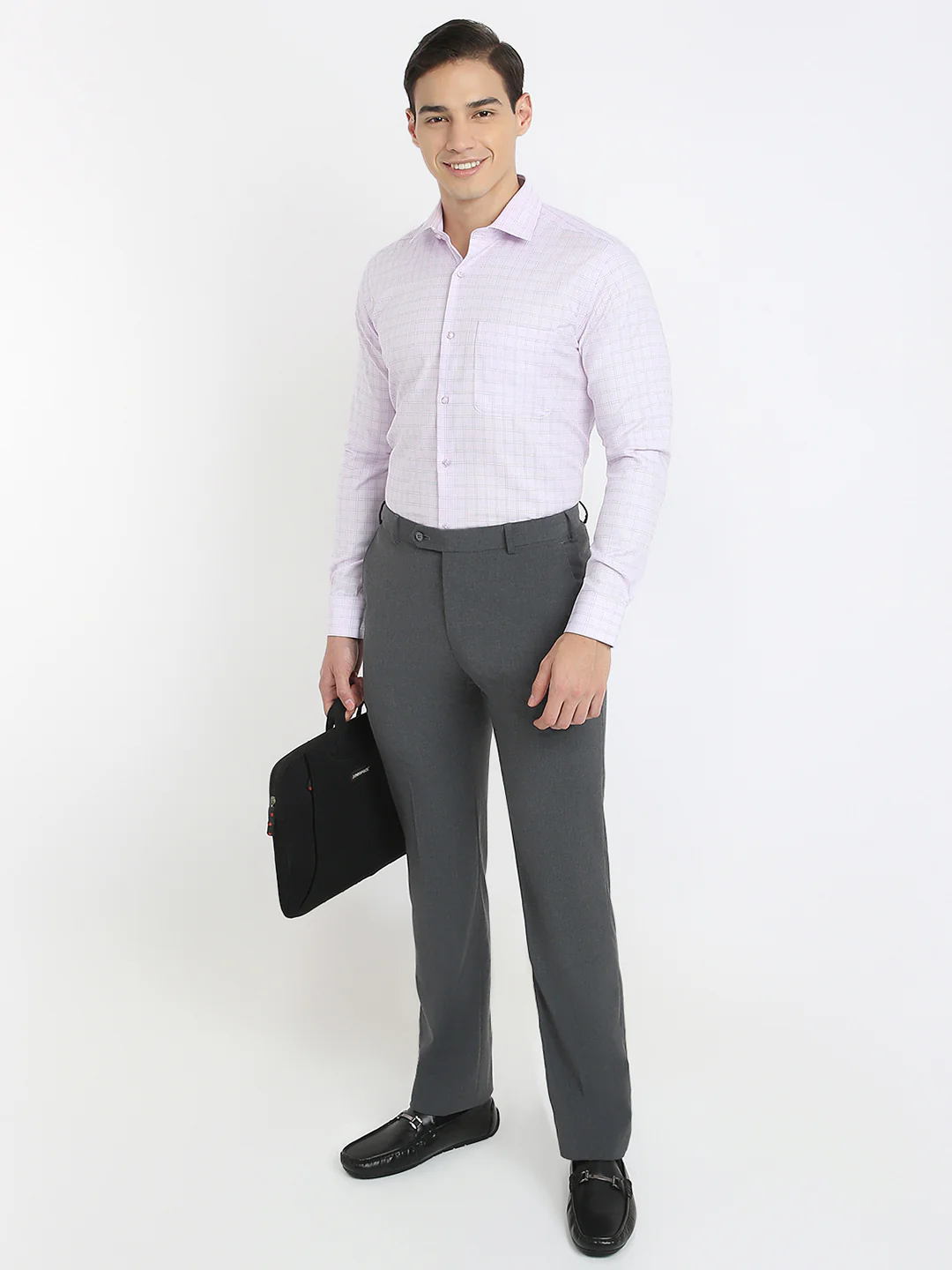 Raymond Men Red Checks Contemporary Fit Cotton Formal Shirt - Image 5