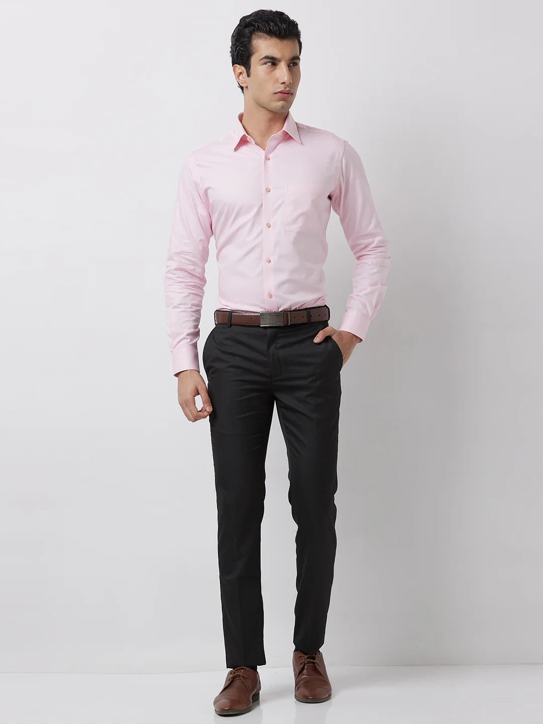 Raymond Men Red Checks Contemporary Fit Cotton Shirt - Image 5